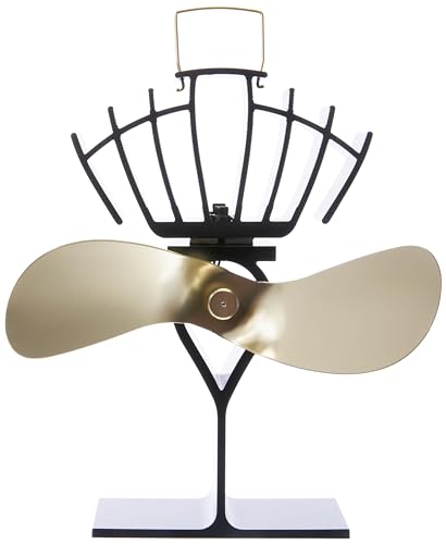 Ecofana Ultrair, Classic Styled, Heat Powered Wood Stove Fan, 125 Cfm, 810Cabbx, Mid-Sized, 79 Blade, Gold