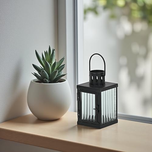 Marzanna 6.75 Fluted Glass & Metal Lantern
