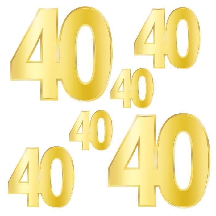 Foil  40  Birthday Cutouts
