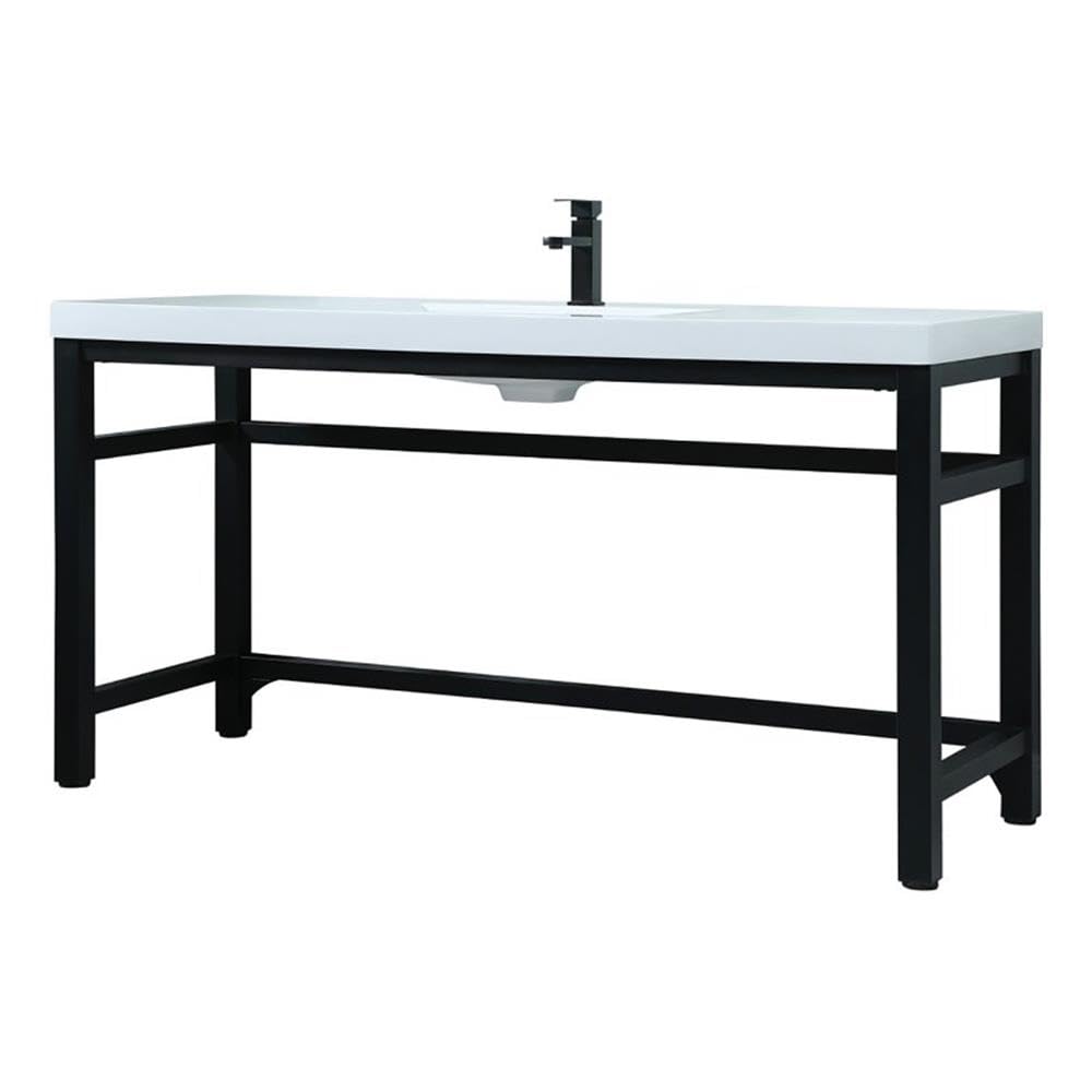 Elegant Lighting 60 Inch Ada Compliant Single Bathroom Metal Vanity In Black