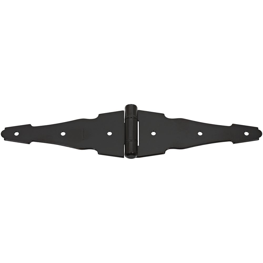 National Hardware N881-946 V847 Ornamental Strap Hinges In Black, 2 Pack