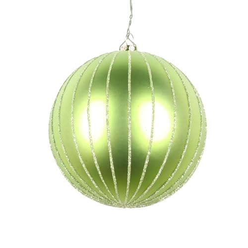 Casafoyer 4” Celadon Matte Glitter Ball Orn 4/bag - (Pack Of 2)