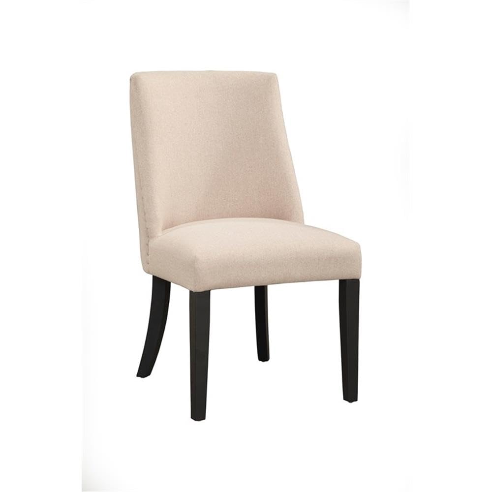 Live Edge Parson Chairs, Cream/Black