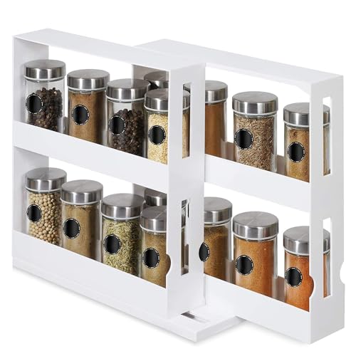 Swivel Cabinet Organizer Revolving Kitchen Rack Spice Organizer for Cabinet Condiment Holder Shelf