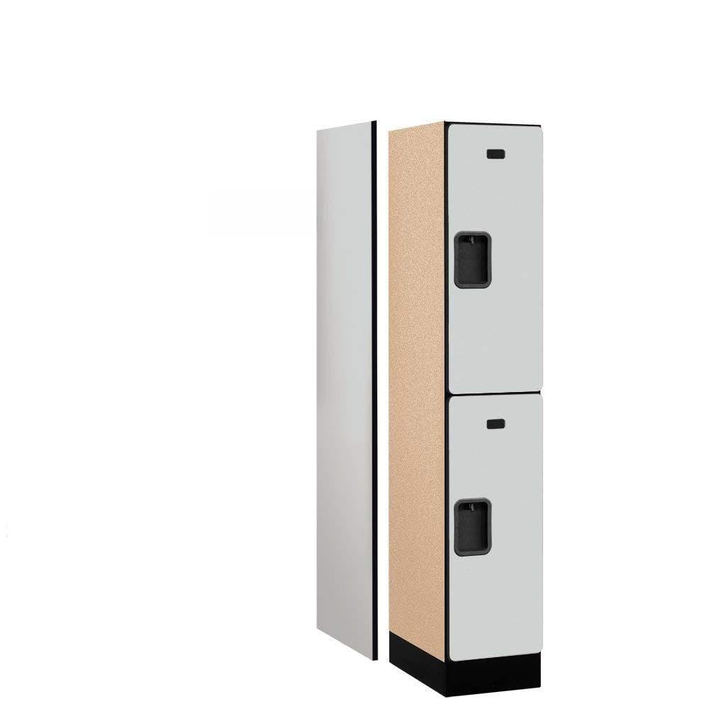 12 Wide Double Tier Designer Wood Locker - 1 Wide - 5 Feet High - 18 Inches Deep - Gray
