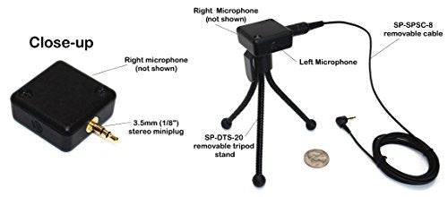 One Piece Single Point Stereo Microphone with High Sensitivity Omnidirectional microphones - Made in USA.