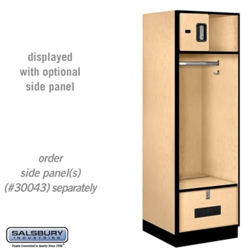 Salsbury 24 Wide Designer Wood Open Access Locker - 6 Feet High - 24 Inches Deep - Maple - Silver Electronic Locks
