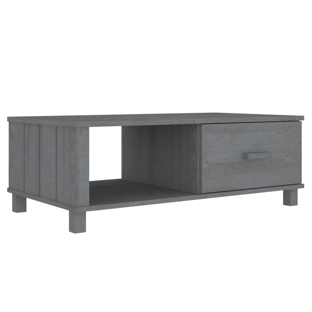vidaXL Coffee Table Dark Gray 39.4x21.7"x13.8" Solid Wood Pine"