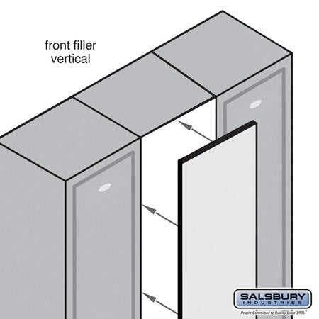 Front Filler - Vertical - 9 Inches Wide for Solid Oak Executive Wood Locker - Medium