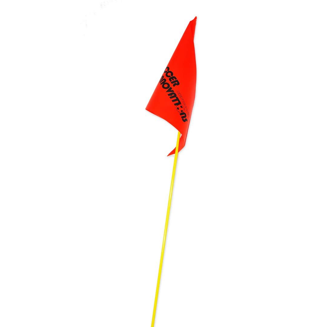 1/4 Fiberglass Yellow Corner Flag Pole w/Orange Flag (single)