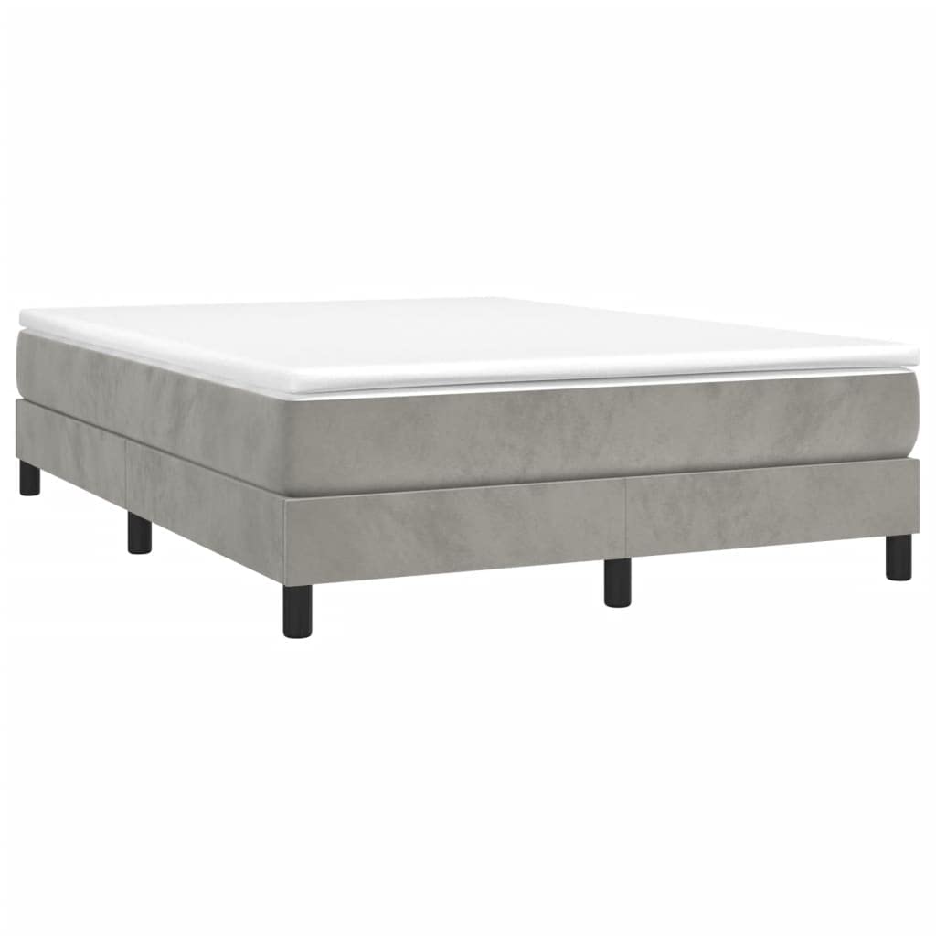 vidaXL Box Spring Bed Frame Light Gray 59.8x79.9??Queen Velvet