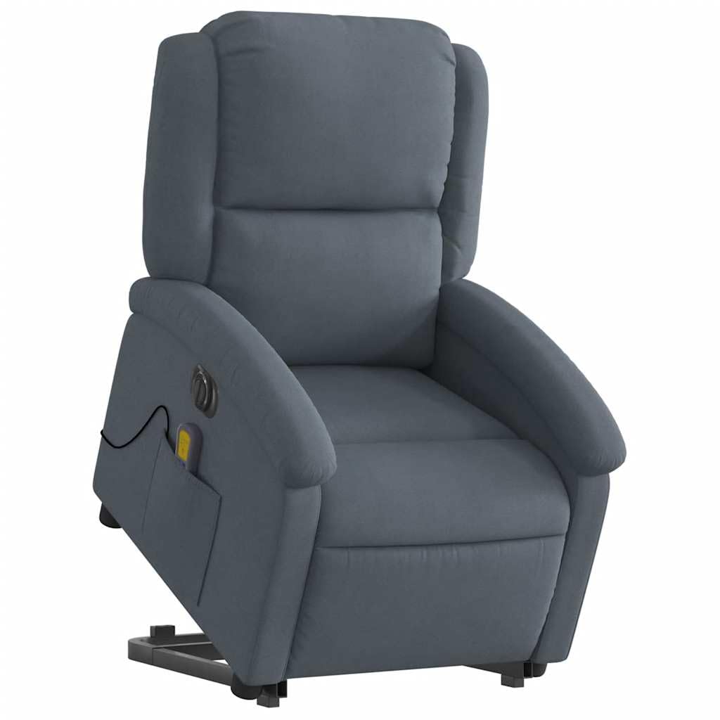 vidaXL Electric Stand up Massage Recliner Chair Dark Gray Velvet