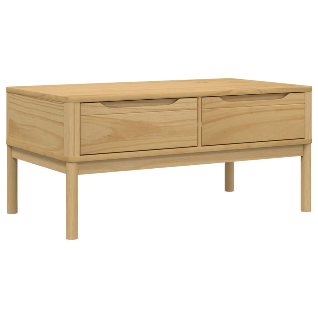 vidaXL Coffee Table FLORO Wax Brown 39x21.9"x17.7" Solid Pine Wood"
