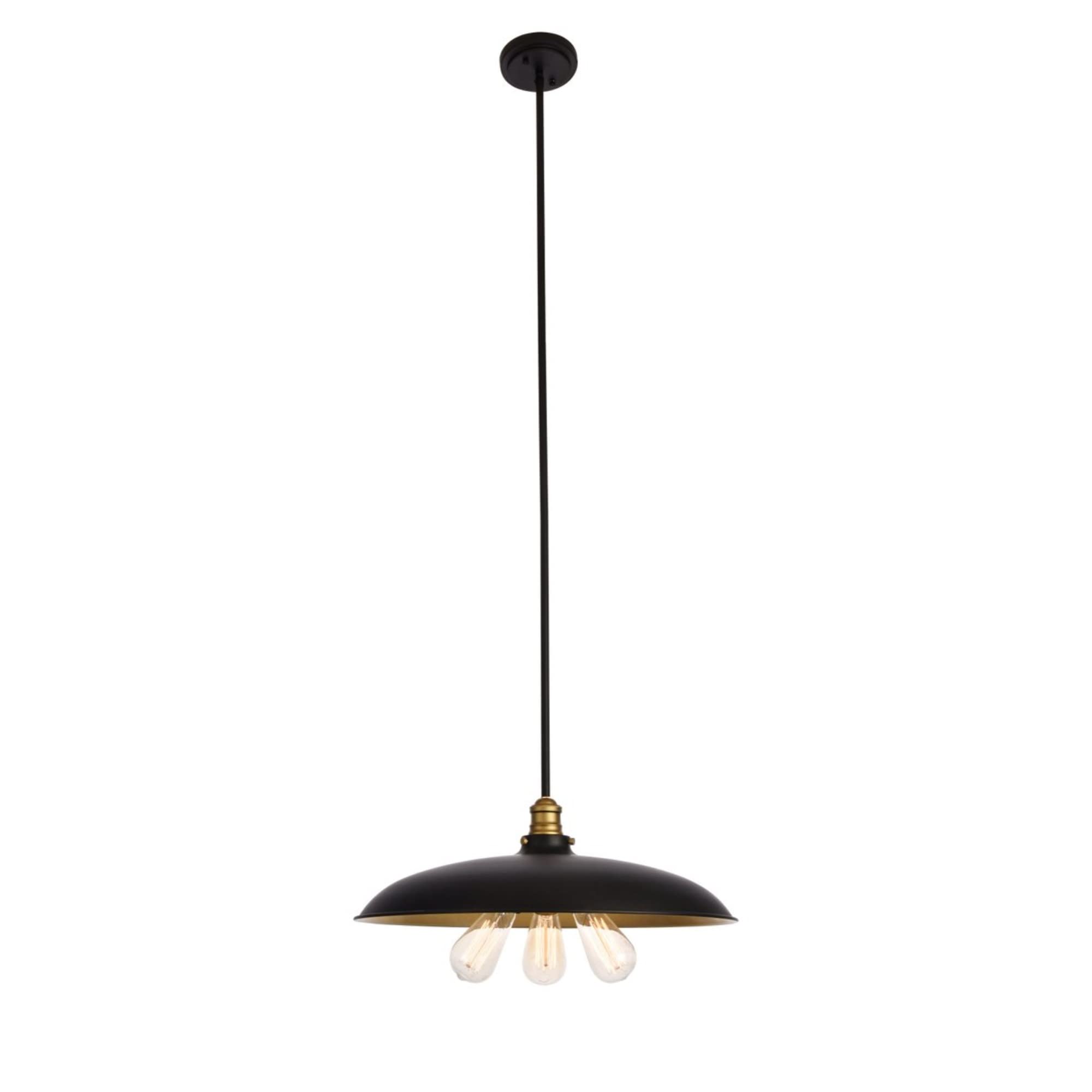 Elegant Lighting Living District Indoor Modern Home Decorative Bright Ceiling Anders Collection Chandelier D20.5 H6.5 Lt:3 Black