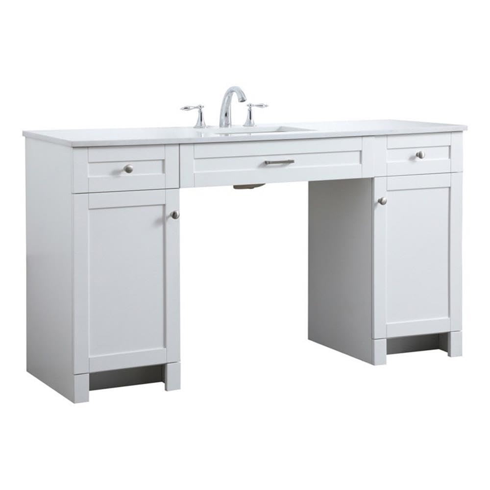 Elegant Lighting 60 Inch Ada Compliant Bathroom Vanity In White