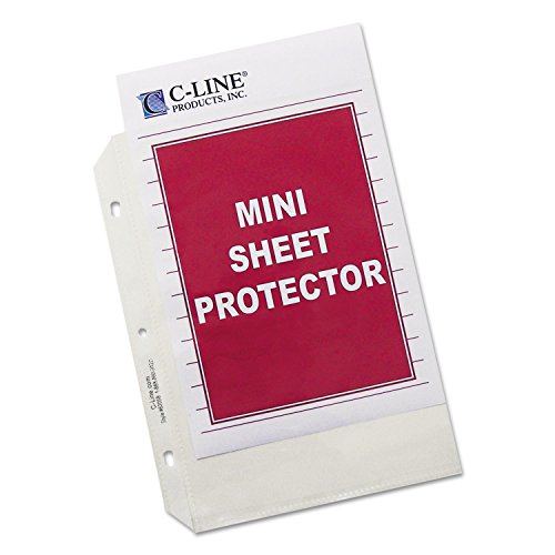 C-Line Top Loading Heavyweight Poly Sheet Protectors, Clear, Mini Size, 8.5 X 5.5 Inches, 50 Per Box (62058)