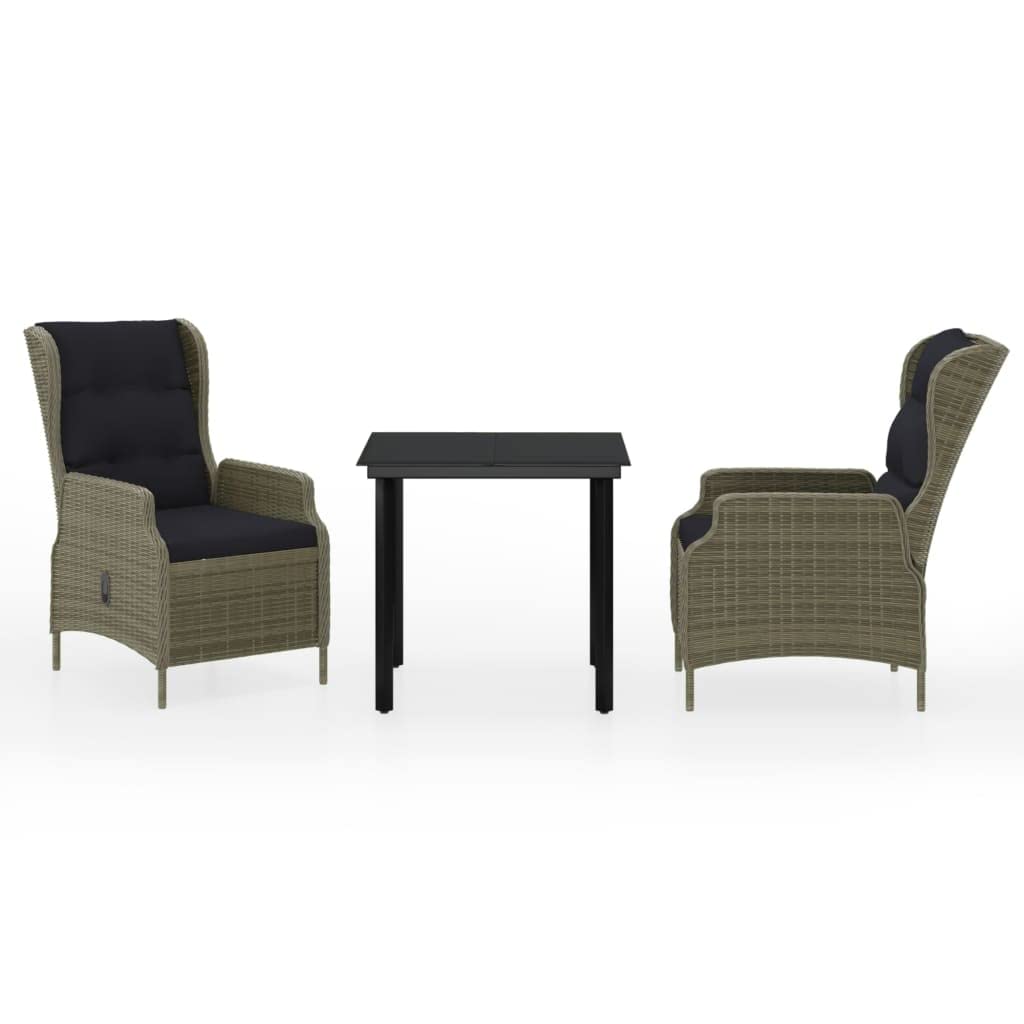 vidaXL 3 Piece Patio Dining Set Brown, 3099649