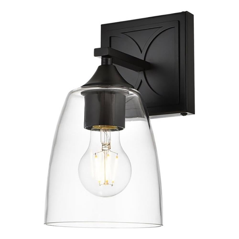 Harris 1 light Black and Clear Bath Sconce