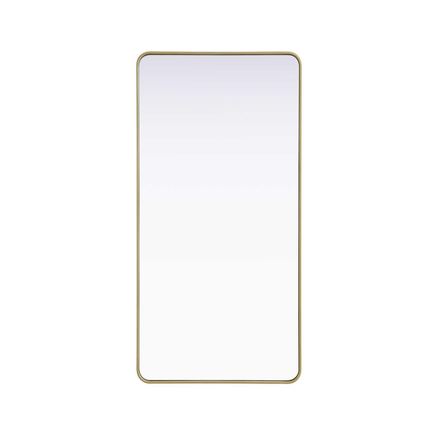 Contour Metal Rectangle Mirror 30x60 in Brass