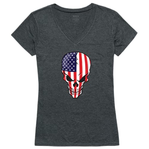 Graphic V-Neck, Skull Flag, HCH, XL