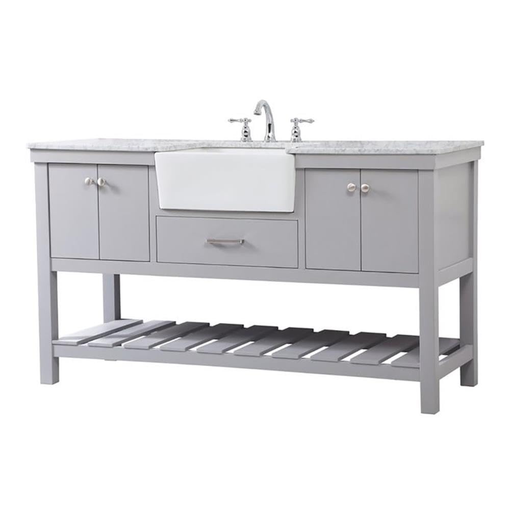 Elegant Decor Clement 60 Aluminum Mdf Single Bathroom Vanity In Gray