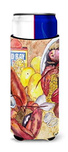 Carolines Treasures 8719Muk Lobster Lobster Bake With Old Bay Seasonings Ultra Beverage Insulators For Slim Cans, Slim Can, Mult