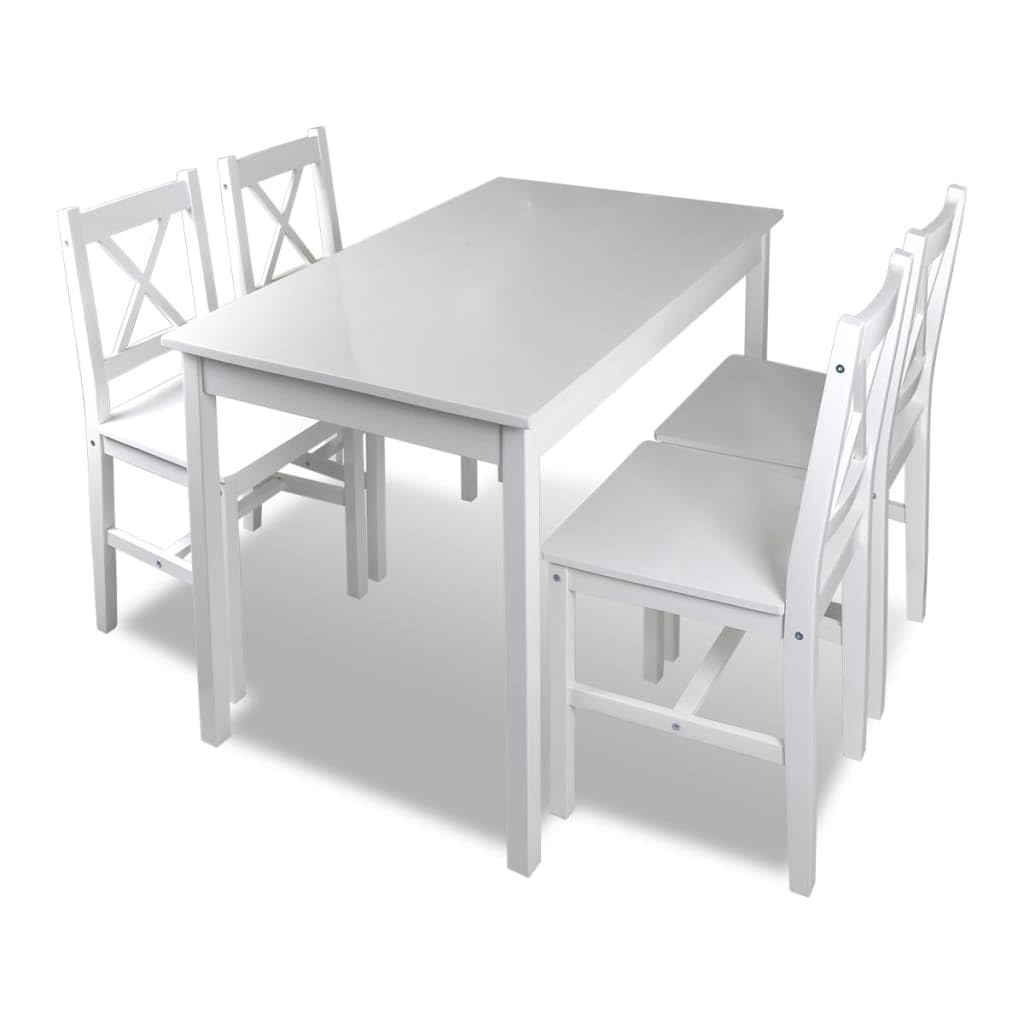 vidaXL 5 Piece Dining Set White, 240883