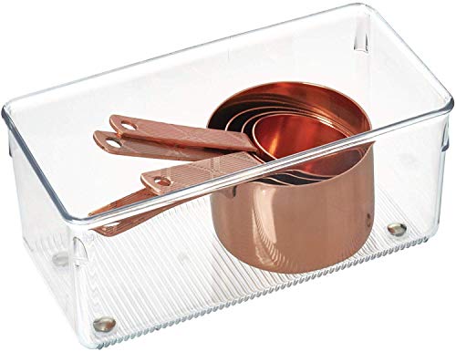Idesign Linus Plastic Kitchen Drawer Organizer For Silverware, Spatulas, Cutlery, Gadgets, Office Supplies, Cosmetics, 4  X 8