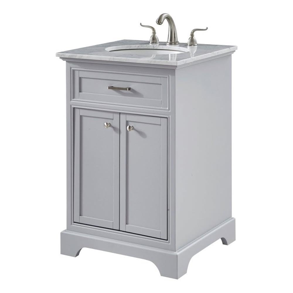 Elegant Decor Americana 24' Wood Single Bathroom Vanity In Light Gray