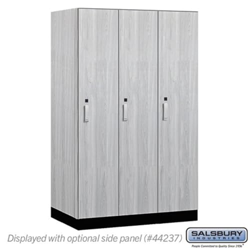 Salsbury 15 Wide Premier Wood Locker-Single Tier-3 Wide-6 Feet High-24” Deep-Silver Teak-Silver Electronic Locks