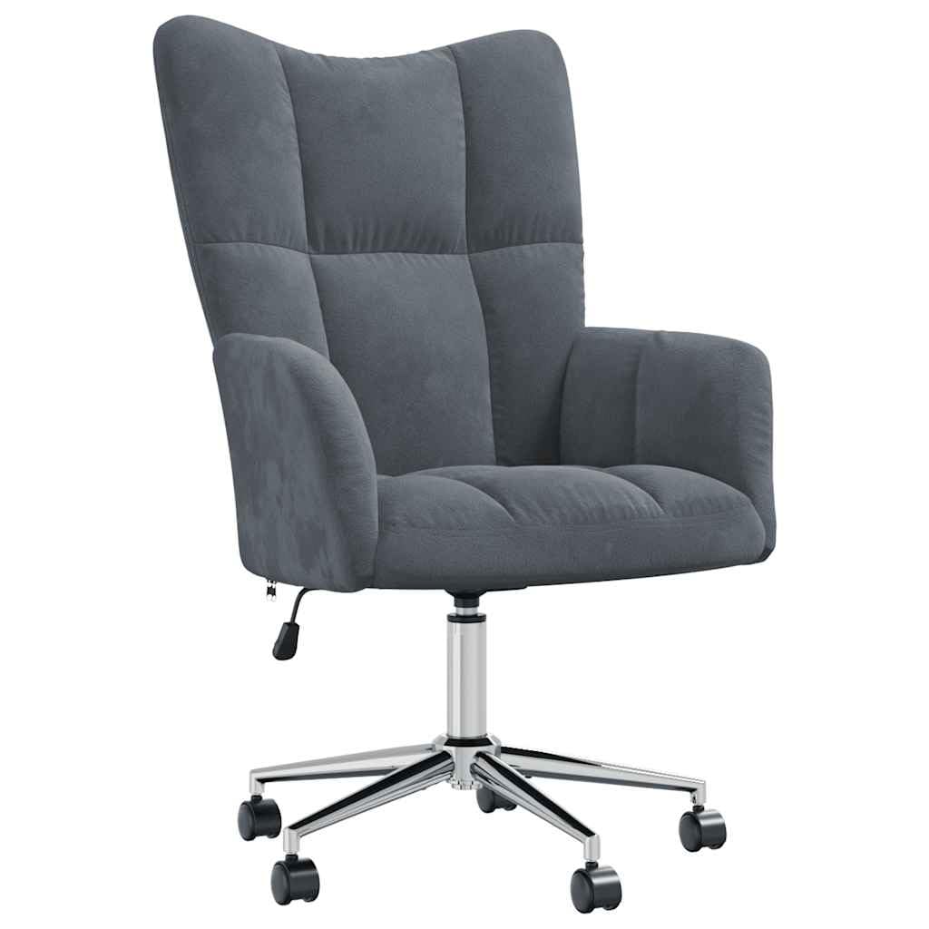 vidaXL Relaxing Chair Dark Gray Velvet