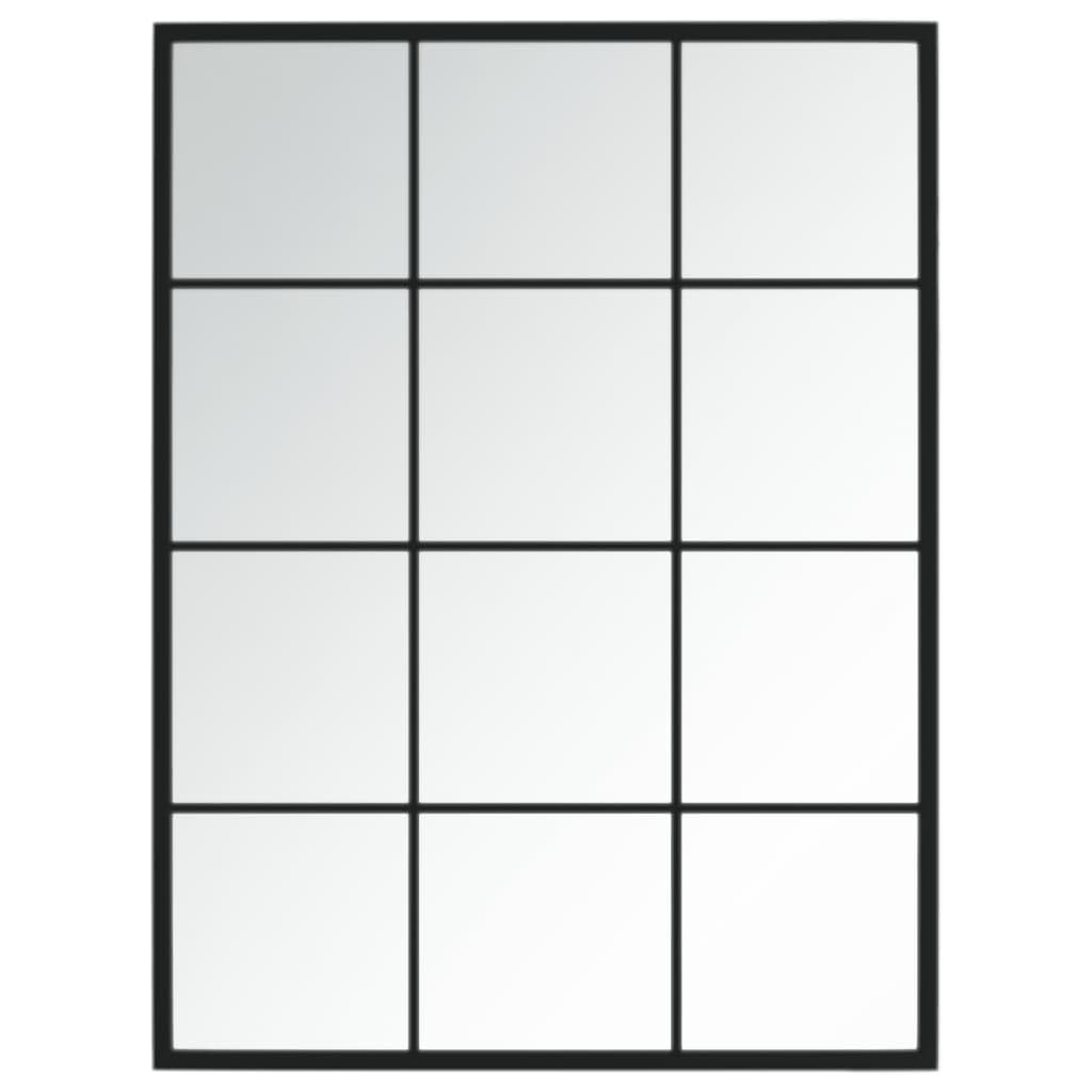 Mirror Black Metal, glass 31.5 x 23.6 in Simple Wall Mirror