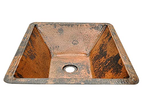 INNOVA COPPER RECTANGULAR BATH SPECIAL SINK 19X14X6 G16 NATURAL W/SPOTS