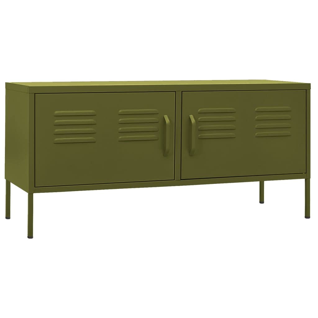 vidaXL TV Cabinet Olive Green 41.3x13.8"x11.8" Steel"