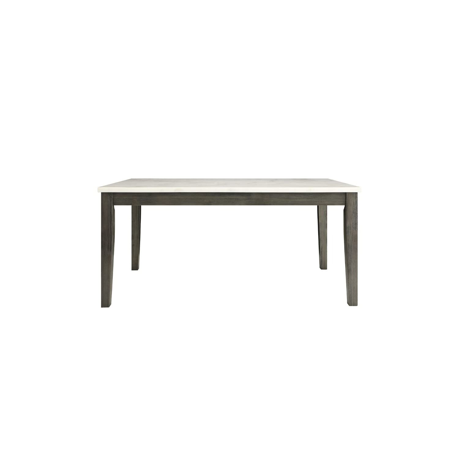 Benjara Benzara Wooden Dining Table With Marble Top, White And Gray