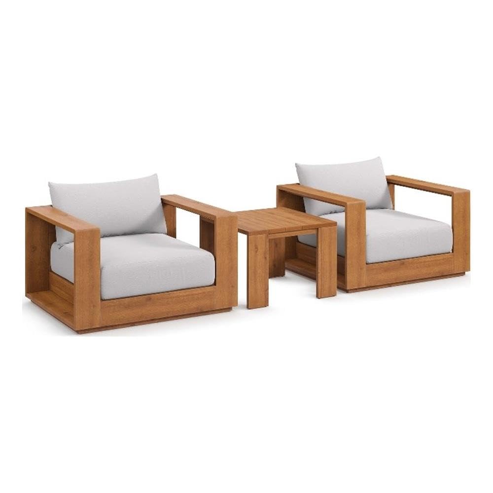 Tahoe Outdoor Patio Acacia Wood 3-Piece Furniture Set