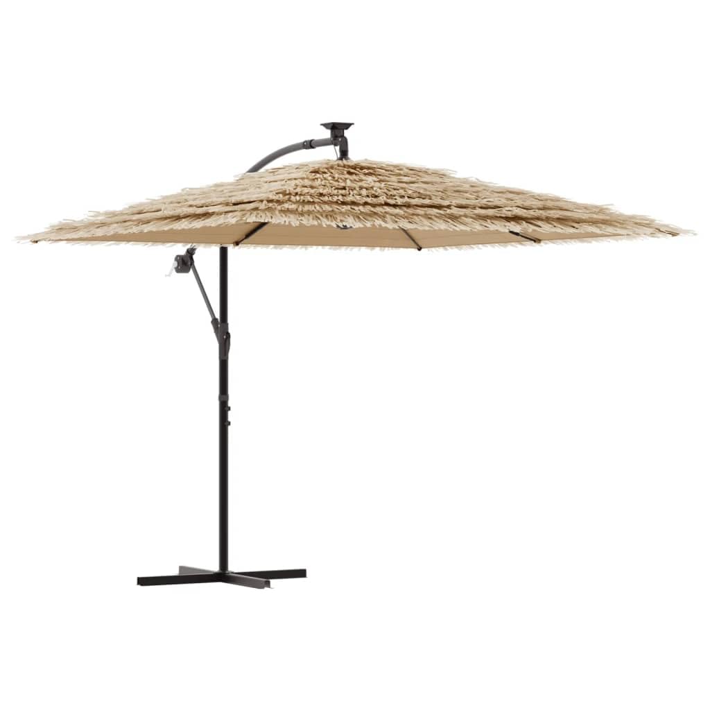 vidaXL Garden Parasol with Steel Pole Brown 114.2x114.2"x93.7"