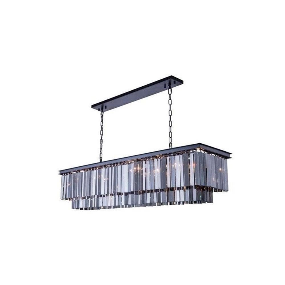 Sydney 12 light Matte Black Chandelier Silver Shade (Grey) Royal Cut Crystal
