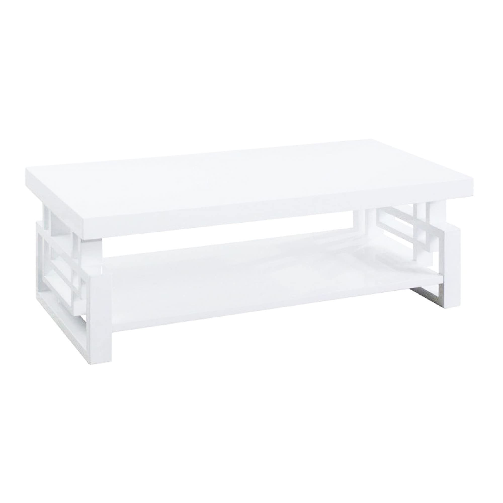 Benjara Benzara Wooden Coffee Table With Open Shelf, White,