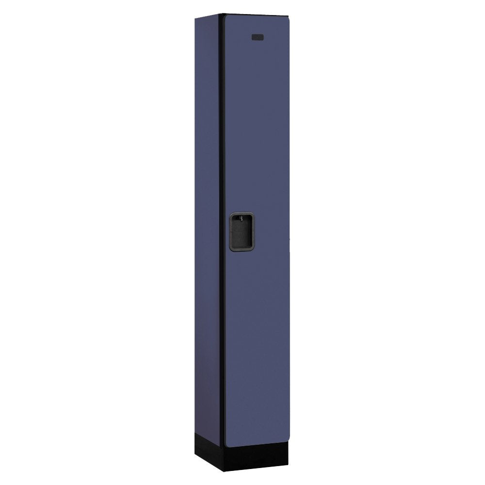 12 Wide Single Tier Designer Wood Locker - 1 Wide - 6 Feet High - 15 Inches Deep - Blue