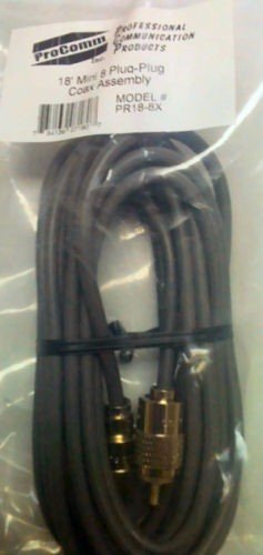 18 RG8X SINGLE LEAD COAX CABLE WITH SOLDERED PL259 CONNECTORS ON EACH END