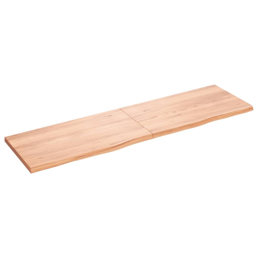 Vidaxl Table Top – Light Brown – Solid Oak Wood – Handmade – Treated Surface – Versatile Applications – Easy Storage – 70.9' X 19.7' X (0.8'-1.6')