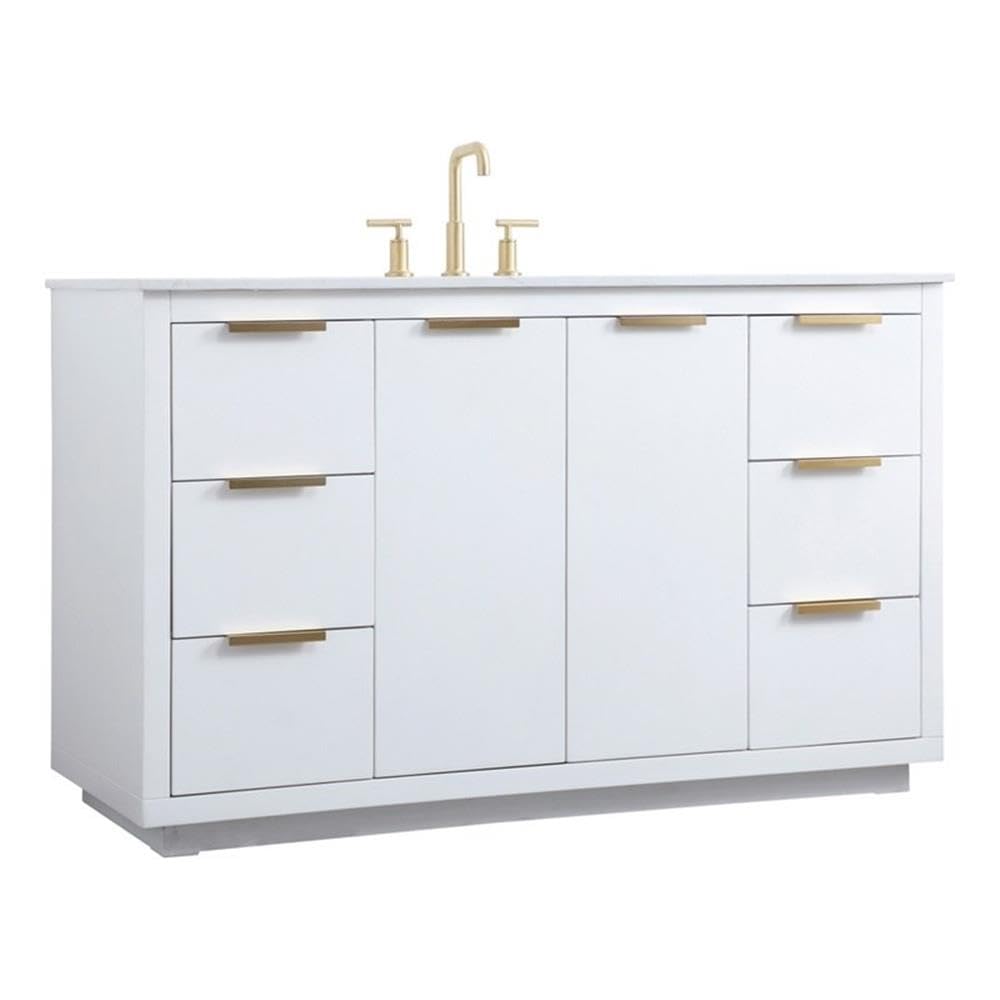 Elegant Lighting 54 Inch Single Bathroom Vanity In White