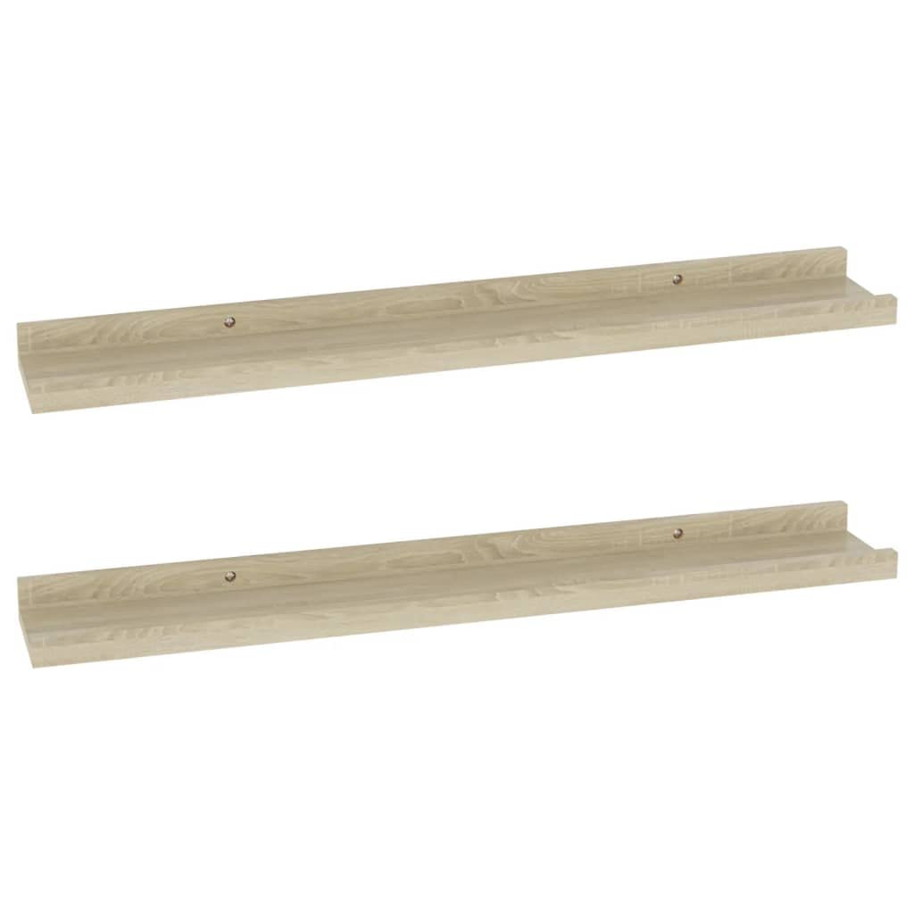 vidaXL Wall Shelves 2 pcs Sonoma Oak 23.6x3.5"x1.2"