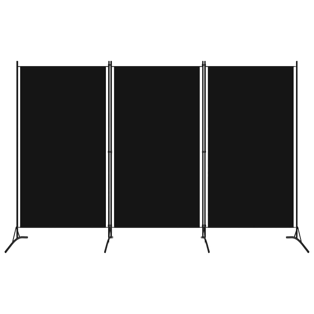 vidaXL 3-Panel Room Divider Black 102.4x70.9"