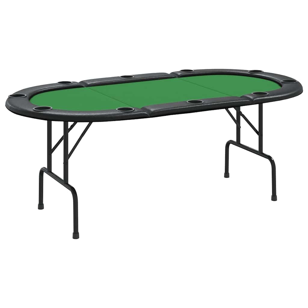 vidaXL 10-Player Folding Poker Table Green 81.1x41.7"x29.5"