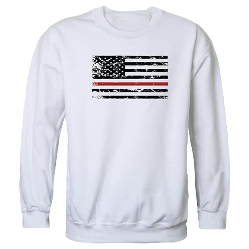 Graphic Crewneck, Thin Red Line, White, M
