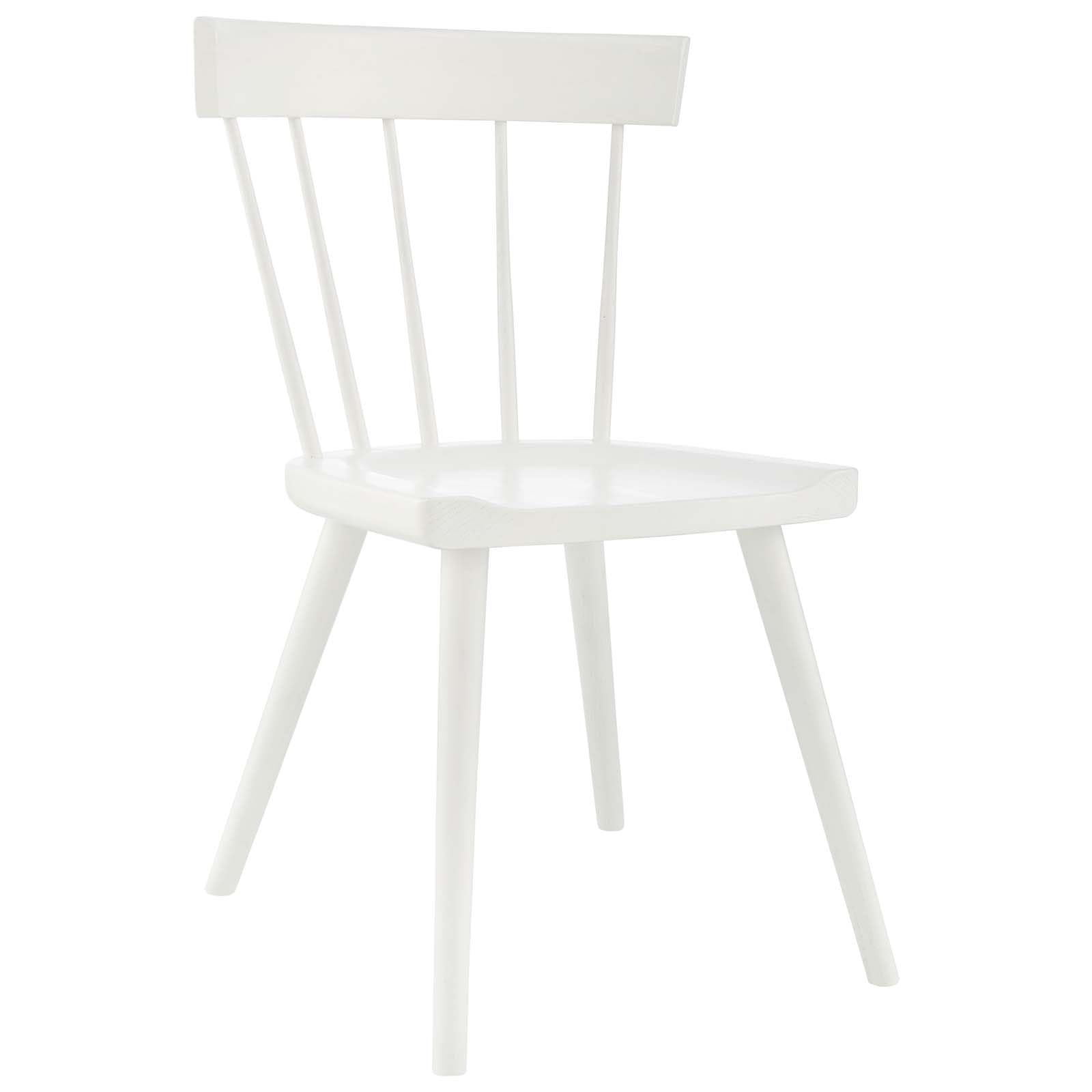Modway Sutter Modern Farmhouse Wood Dining Chair In White
