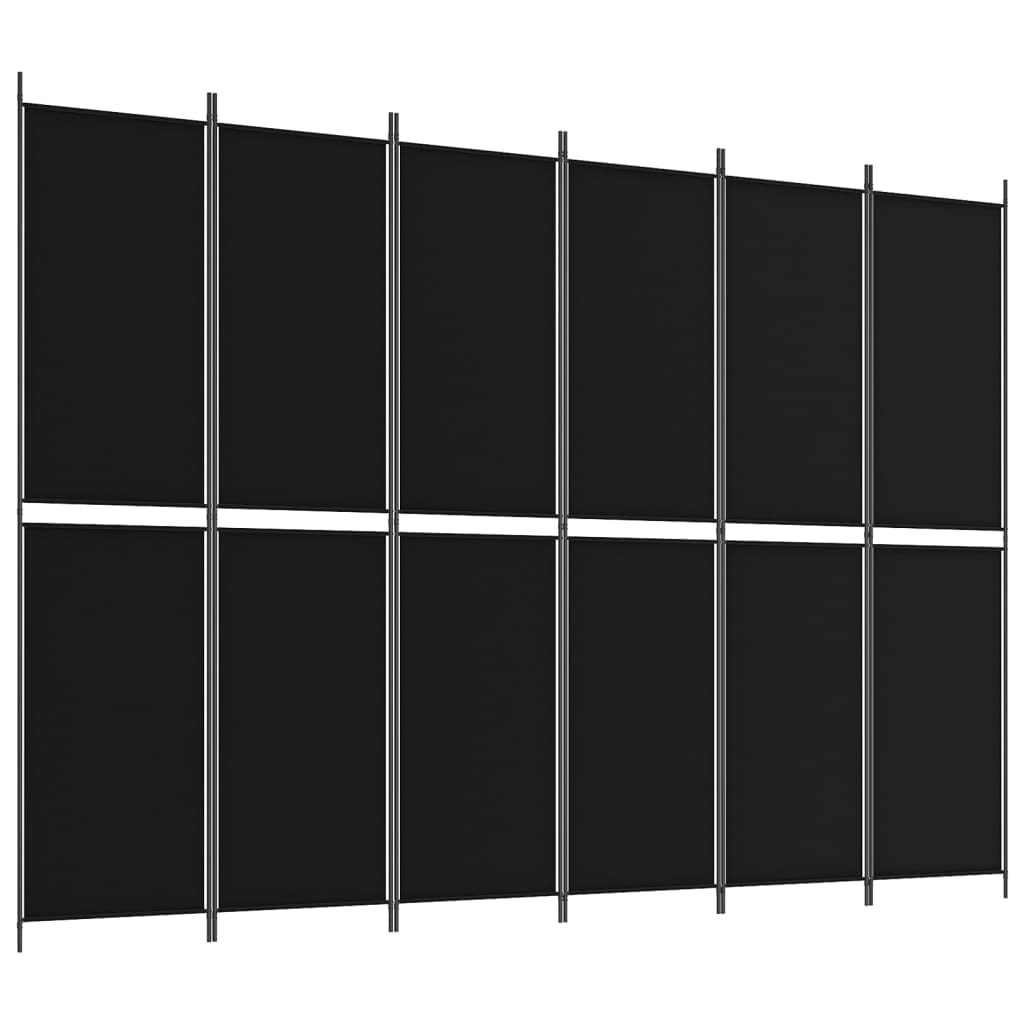 vidaXL 6-Panel Room Divider Black 118.1x86.6" Fabric"