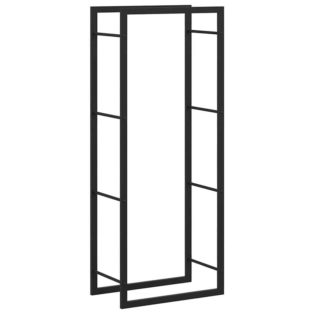 vidaXL Firewood Rack Matt Black 19.7x11”x52” Steel